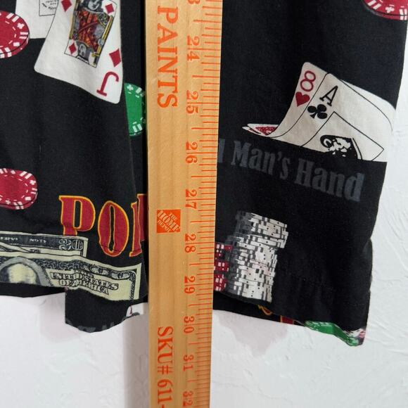 AFTCO Bluewater S/S Button Shirt Men Medium Black Money Poker Dollar AOP Novelty - Picture 6 of 8